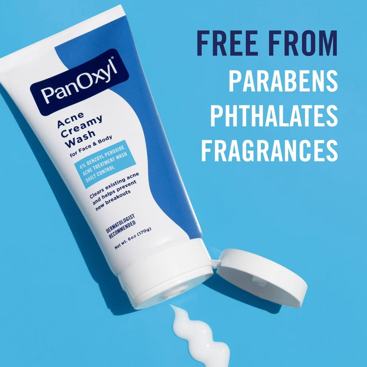 PanOxyl 4% Benzoyl Peroxide Acne Creamy Wash for Face & Body
