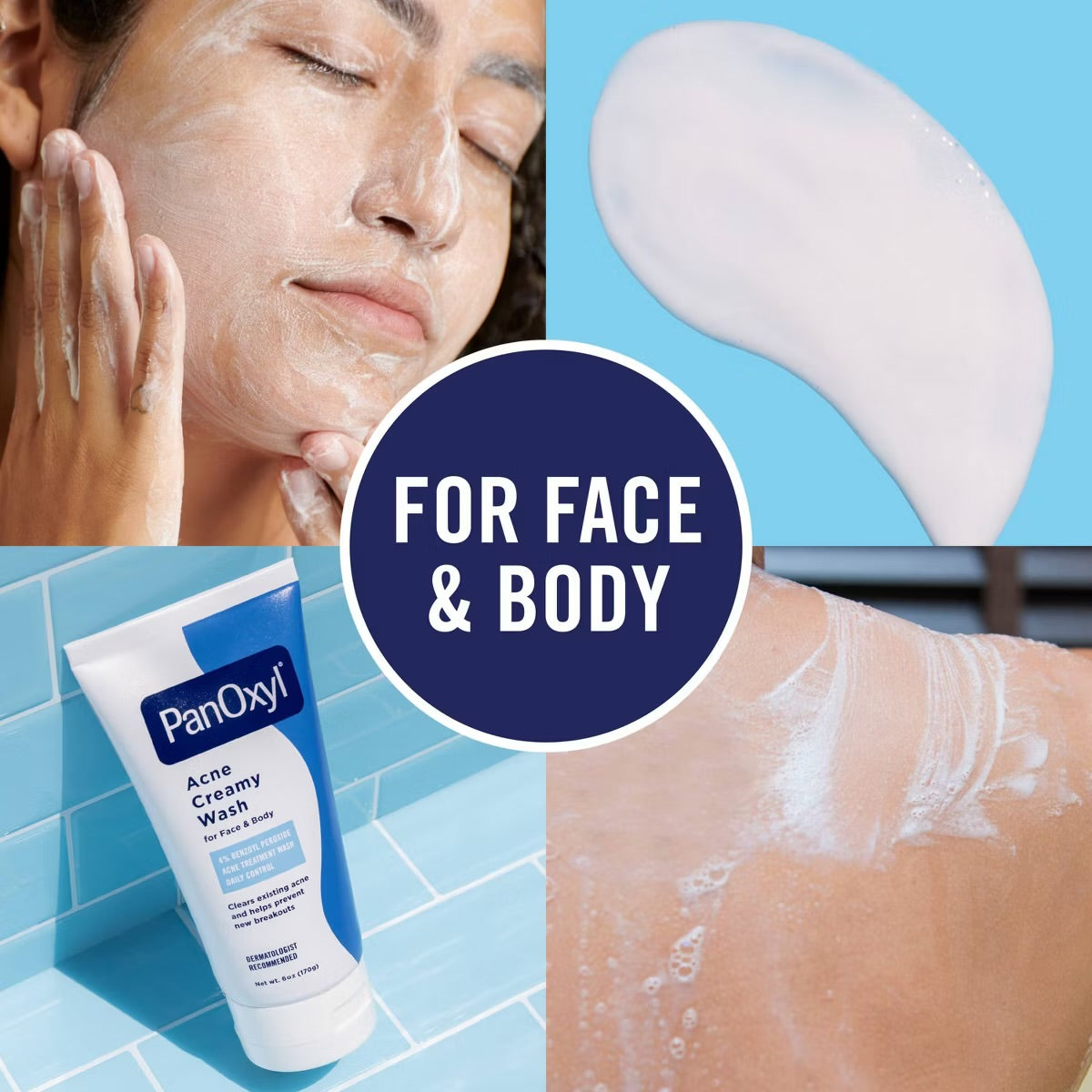 PanOxyl 4% Benzoyl Peroxide Acne Creamy Wash for Face & Body