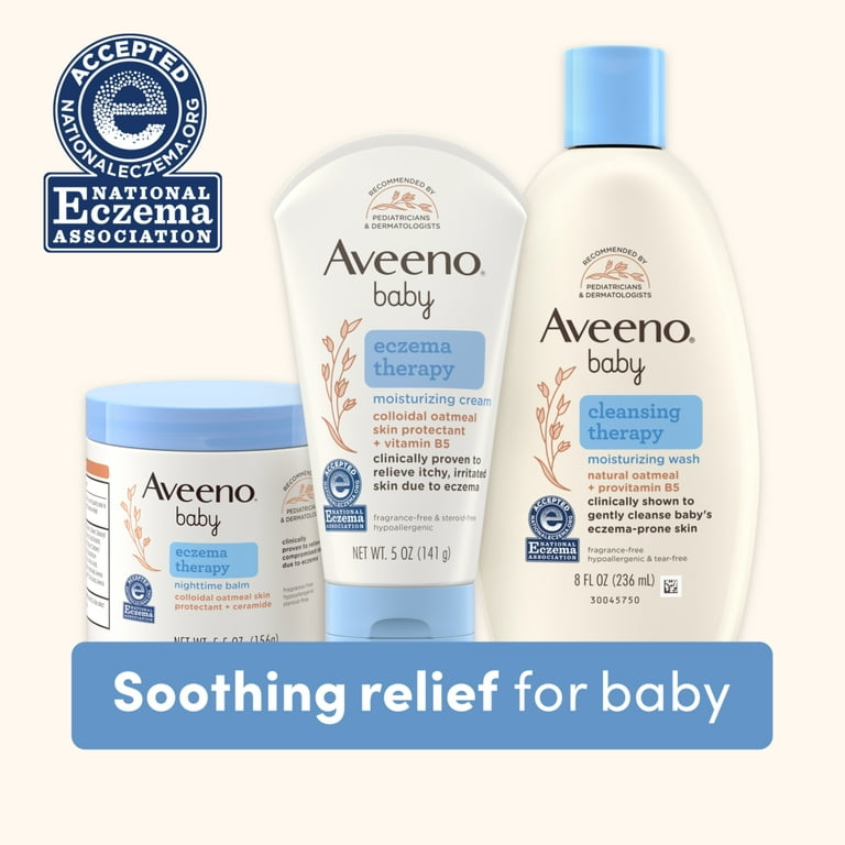 Aveeno Baby Eczema Care Kit with Wash, Cream & Nighttime Balm (3 Items)